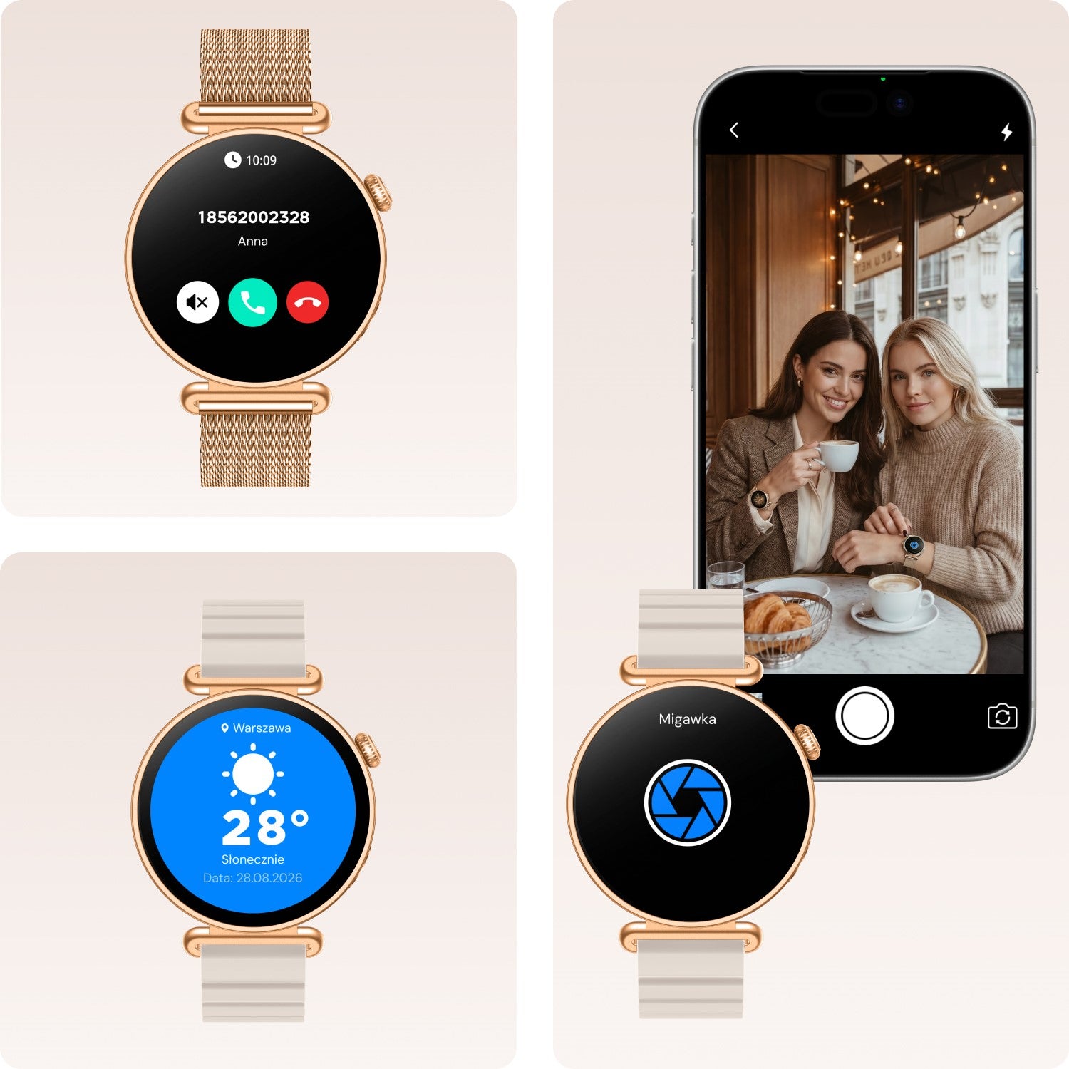 Forever smartwatch Rosadust SB-380 rosegold