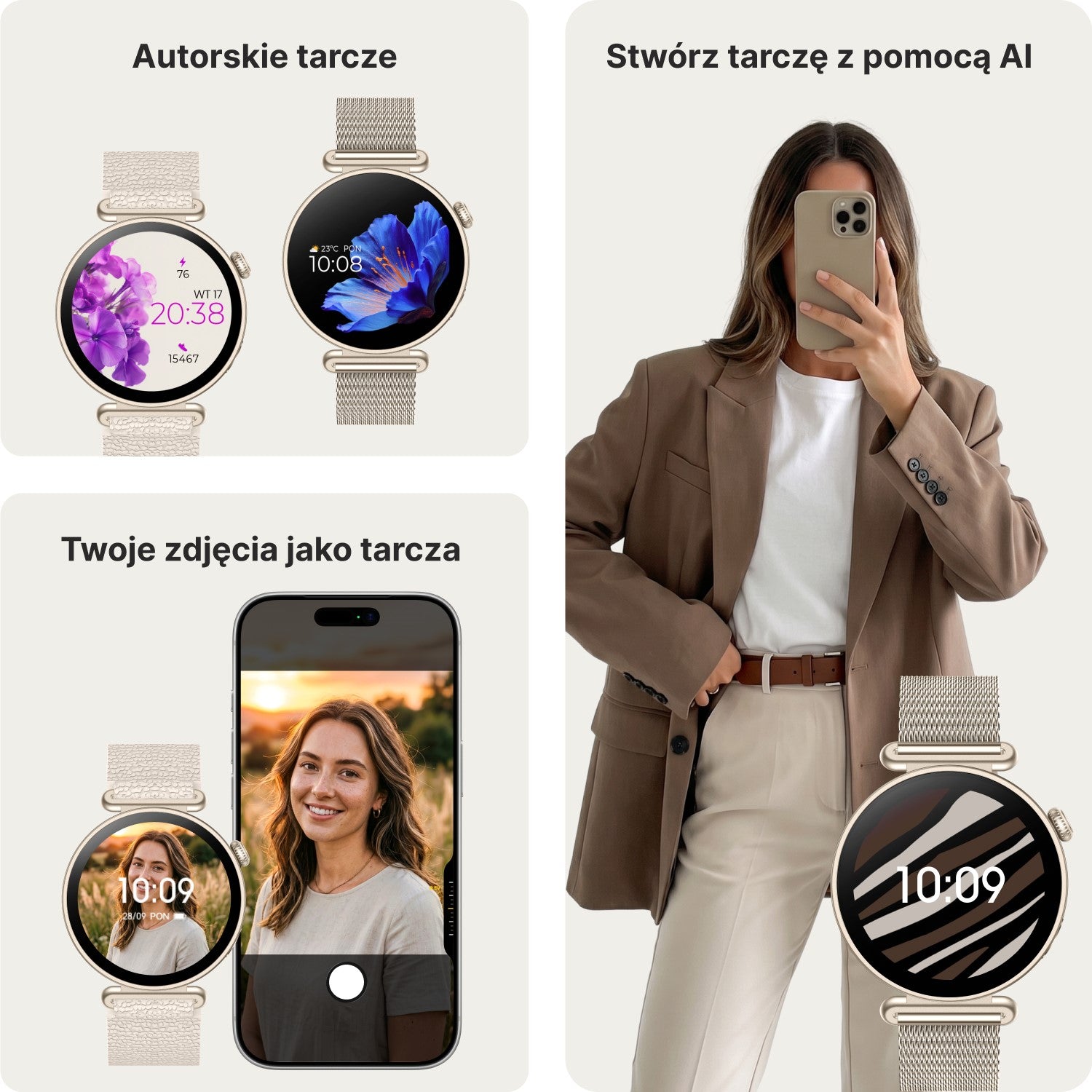Forever smartwatch Bloomdust SB-380 champagne gold