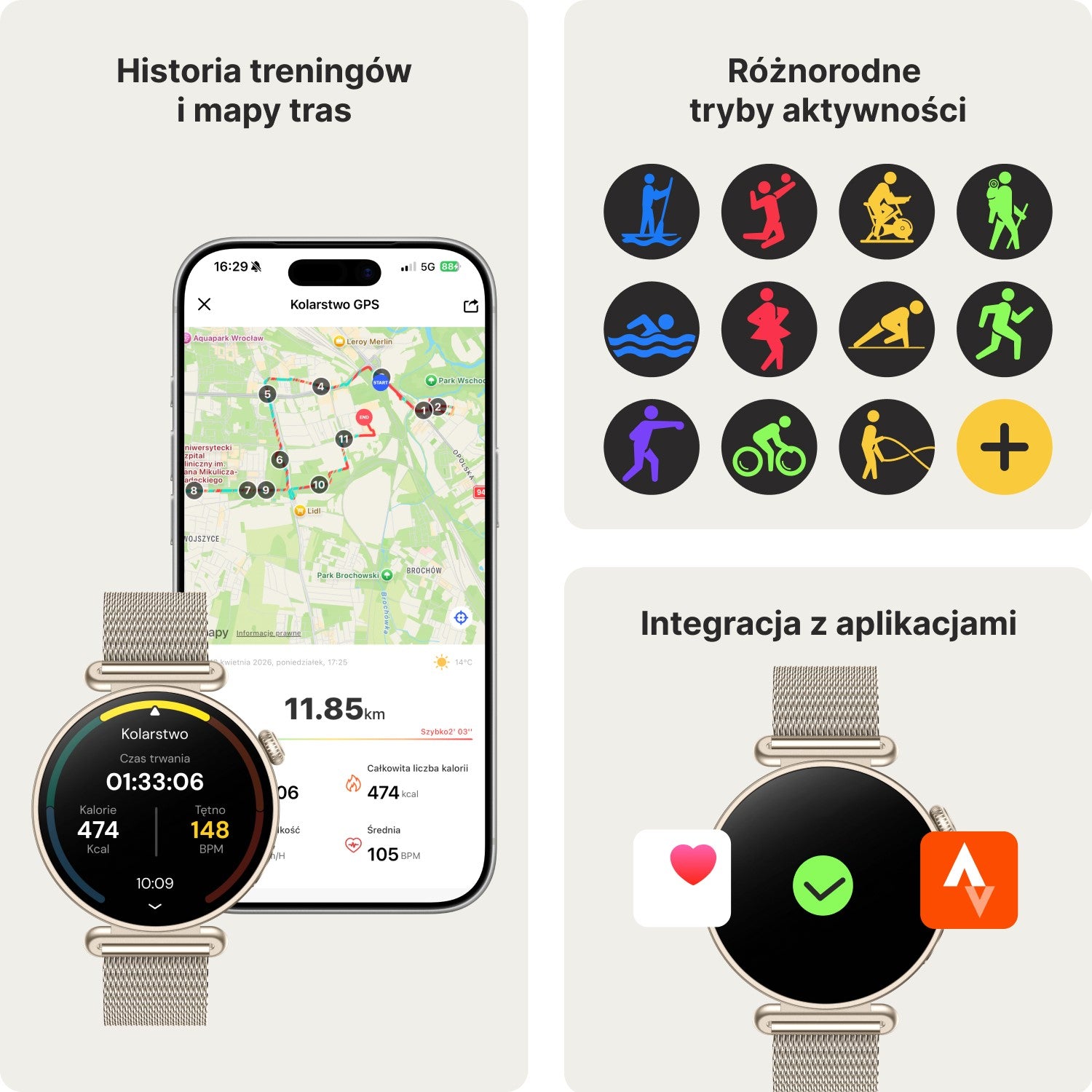 Forever smartwatch Bloomdust SB-380 champagne gold