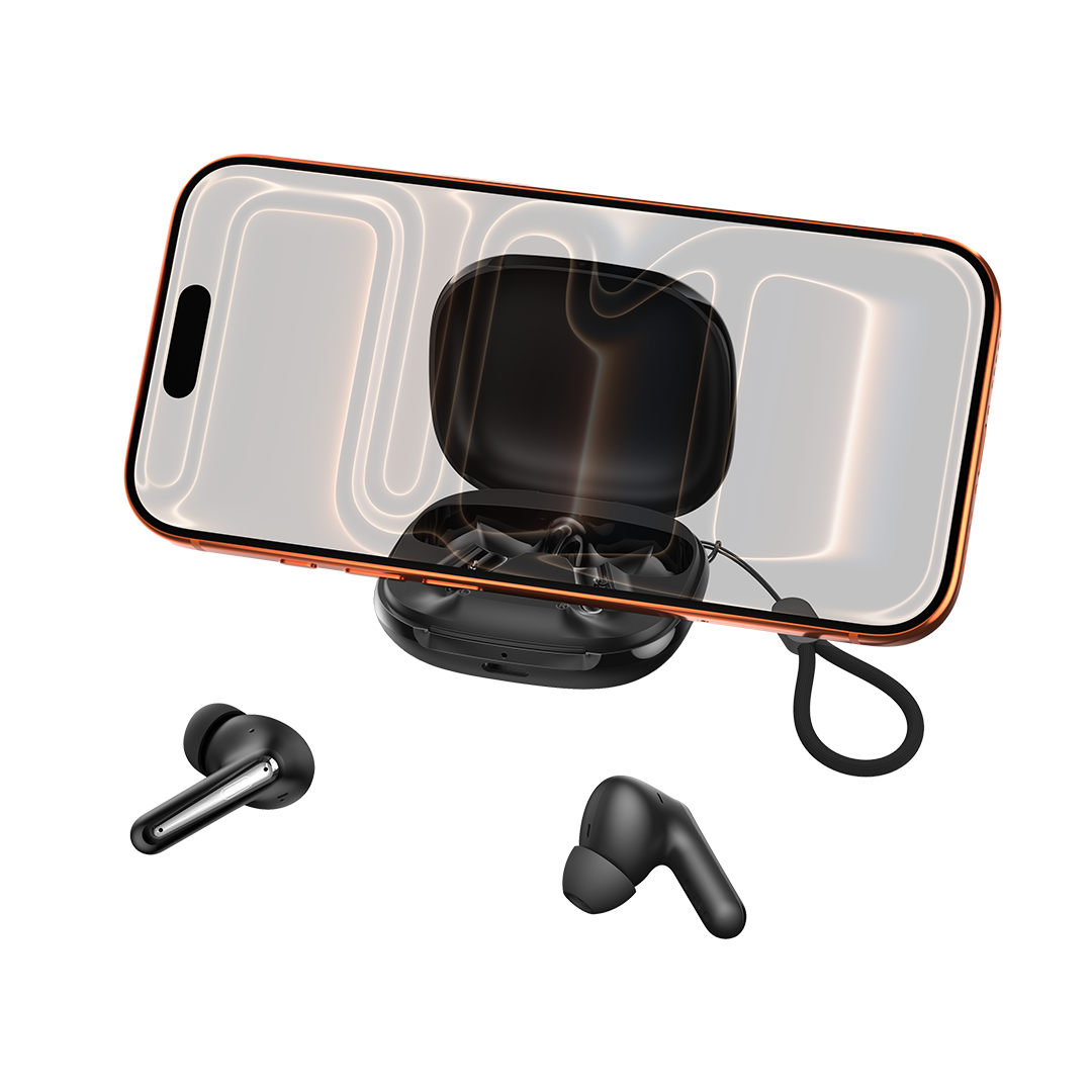 XO Bluetooth earphones G53 TWS black ANC + ENC with stand