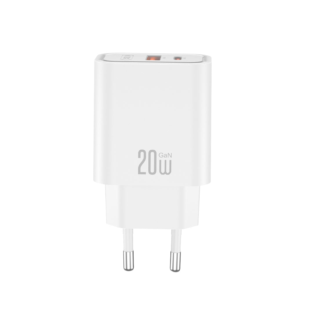 XO wall charger CE40 PD 20W 1x USB-C 1x USB white