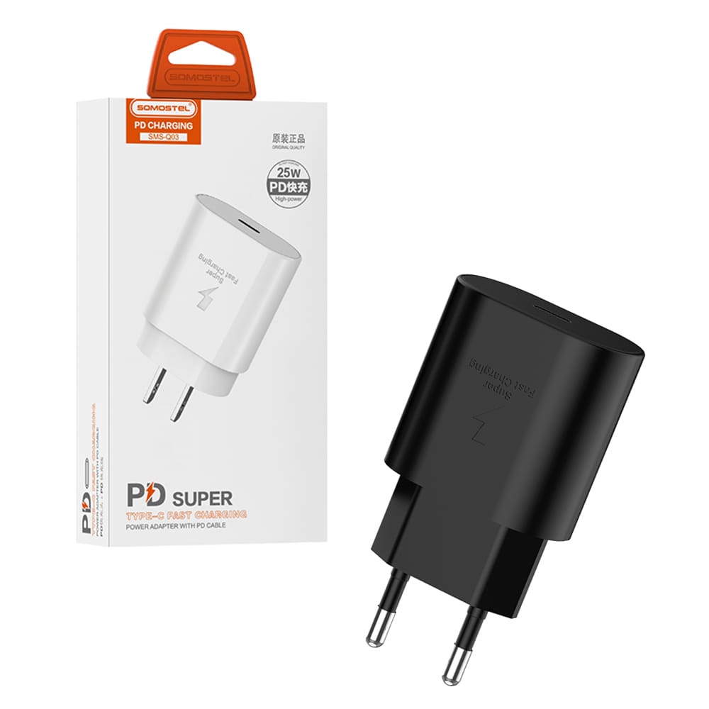 Ładowarka sieciowa Somostel SMS-Q03 Usb-C 25W 3A PD czarna TTT