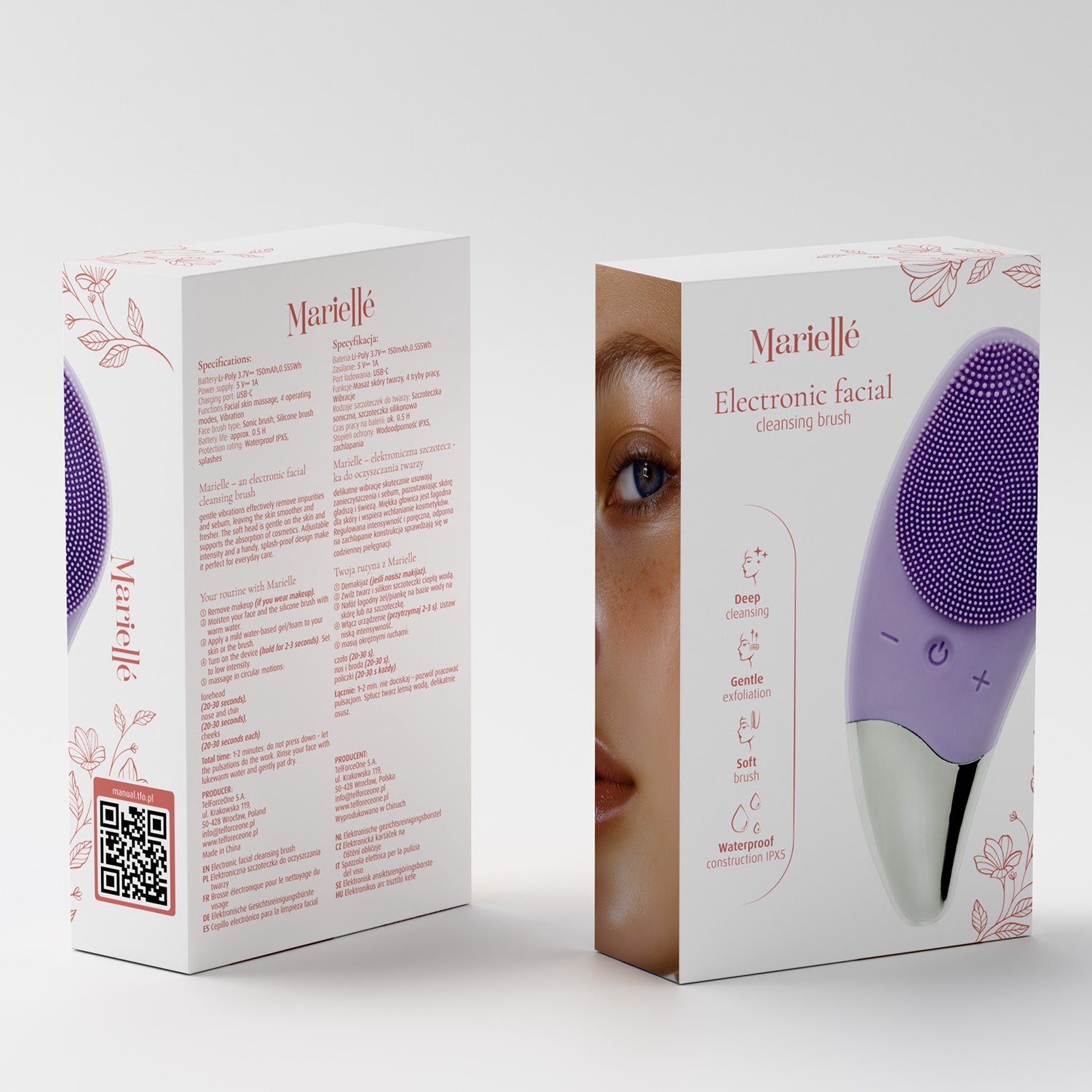 Marielle Electronic Facial Cleansing Brush MST purple