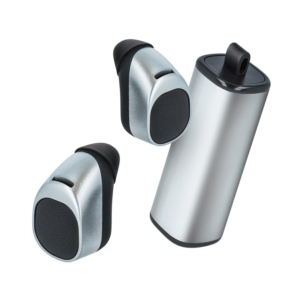 Forever bluetooth headset TWE-200 with charging case silver