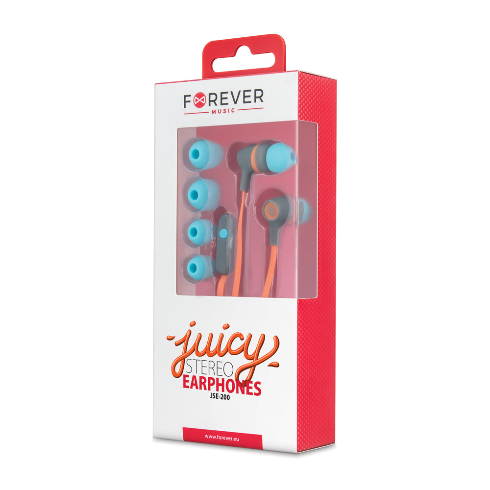 Forever wired earphones JSE-200 jack 3,5mm orange active
