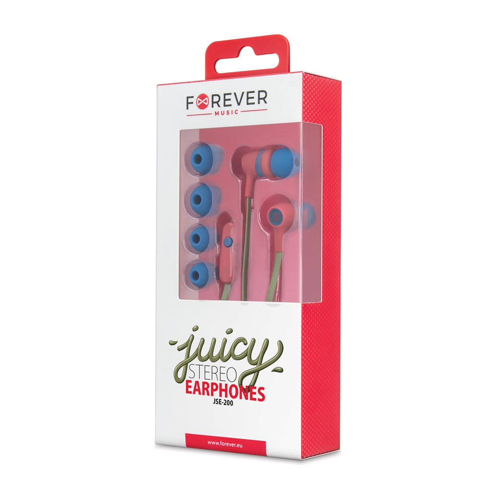 Forever wired earphones JSE-200 jack 3,5mm green casual