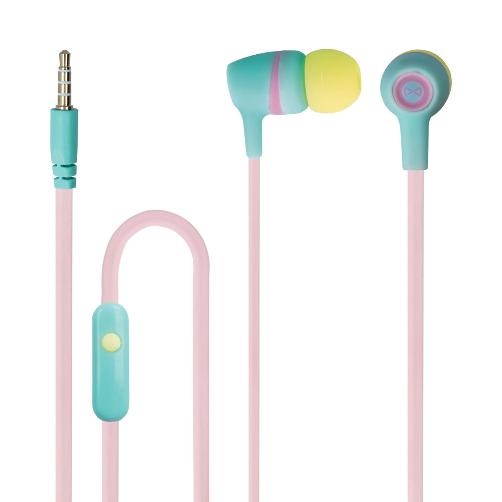 Forever wired earphones JSE-200 jack 3,5mm pink pastel