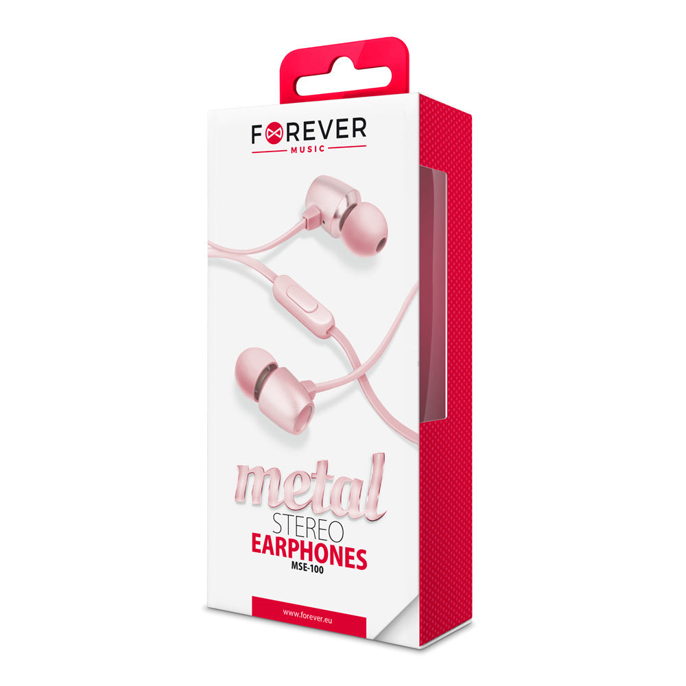 Forever wired earphones MSE-100 jack 3,5 mm rose-gold